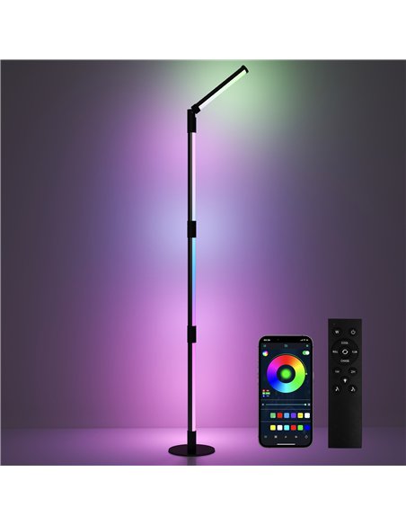 HOMCOM LED Floor Lamp, 360° RGB Detachable Corner Floor Lamp with App & Remote Control, Colour Changing Standing Lamp with Music - pic 122088 | FastDaddyshop