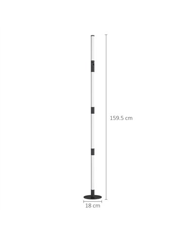 HOMCOM LED Floor Lamp, 360° RGB Detachable Corner Floor Lamp with App & Remote Control, Colour Changing Standing Lamp with Music
