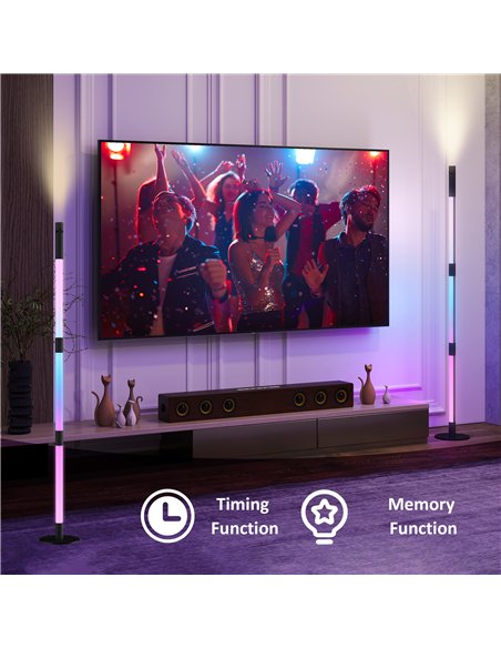 HOMCOM LED Floor Lamp with Reading Light, 360° RGB Detachable Corner Floor Lamp with App & Remote Control, Standing Lamp with Mu - pic 122102 | FastDaddyshop