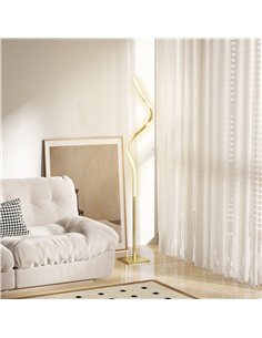 HOMCOM LED Floor Lamp with 3 Adjustable Brightness, Modern Dimmable Standing Lamp with Foot Switch for Bedroom, Living Room, Gol 2