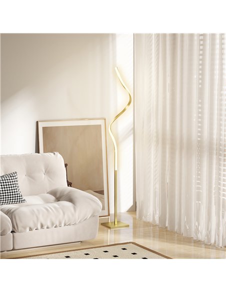 HOMCOM LED Floor Lamp with 3 Adjustable Brightness, Modern Dimmable Standing Lamp with Foot Switch for Bedroom, Living Room, Gol - pic 122107 | FastDaddyshop