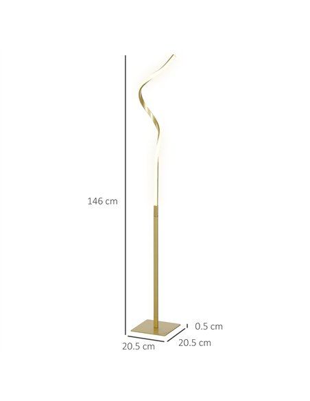 HOMCOM LED Floor Lamp with 3 Adjustable Brightness, Modern Dimmable Standing Lamp with Foot Switch for Bedroom, Living Room, Gol - pic 122108 | FastDaddyshop