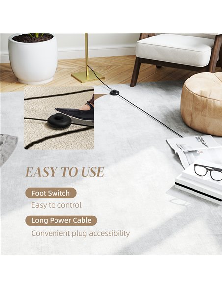 HOMCOM LED Floor Lamp with 3 Adjustable Brightness, Modern Dimmable Standing Lamp with Foot Switch for Bedroom, Living Room, Gol - pic 122112 | FastDaddyshop