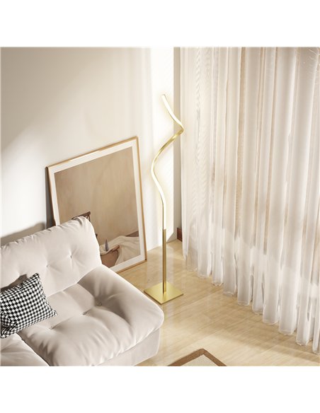 HOMCOM LED Floor Lamp with 3 Adjustable Brightness, Modern Dimmable Standing Lamp with Foot Switch for Bedroom, Living Room, Gol - pic 122113 | FastDaddyshop