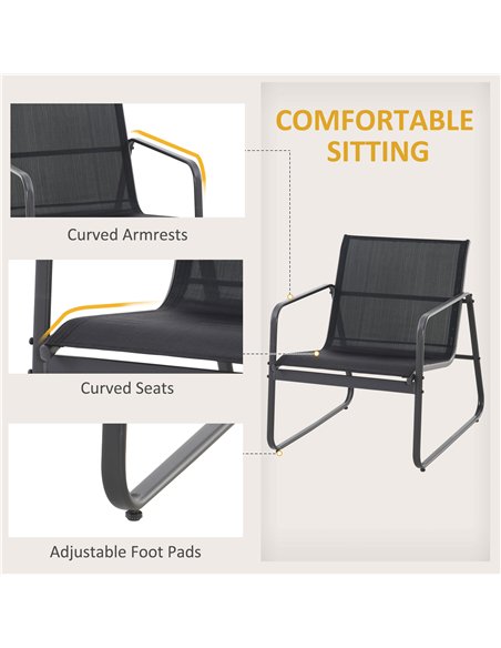 Outsunny 4 Piece Garden Furniture Set Outdoor Patio Sofa Set with Double Chair, Single Chairs and Glass Top Table for Terrace an - pic 122129 | FastDaddyshop