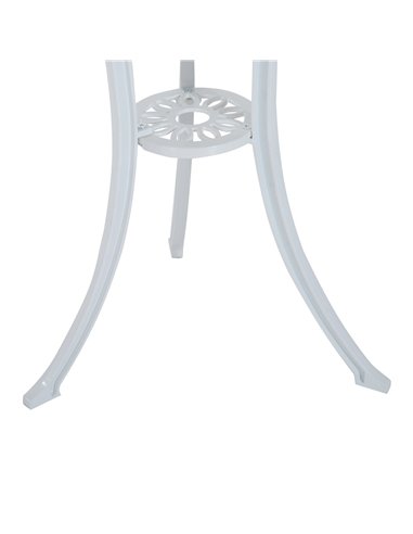 Outsunny 3 Pieces Antique Garden Bistro Set for 2, Cast Aluminium Garden Furniture Set with Umbrella Hole, White