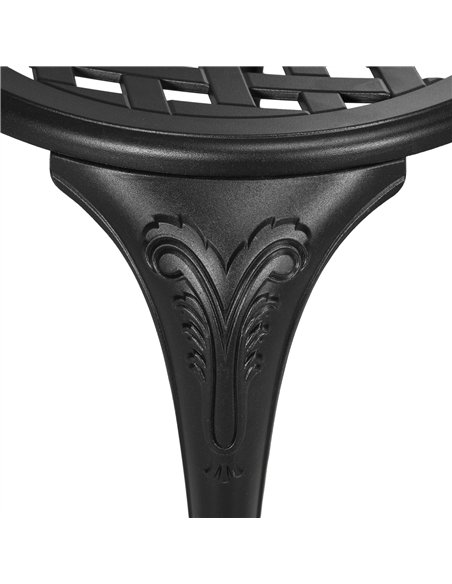 Outsunny 3 Piece Garden Bistro Set, Cast Aluminium Outdoor Furniture Set with Umbrella Hole for Balcony, Porch, Patio, Black - pic 122185 | FastDaddyshop