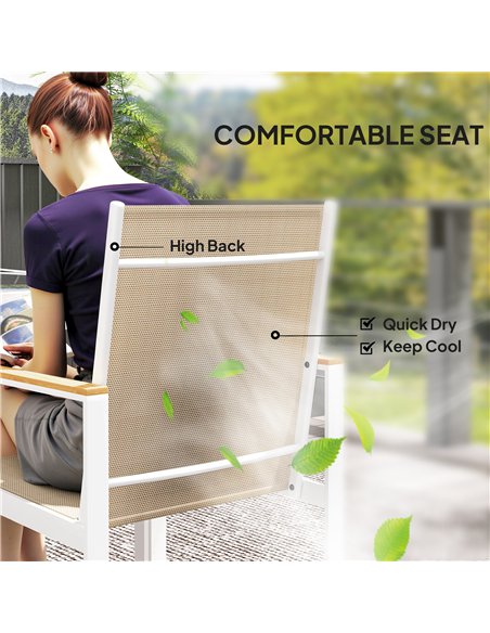 Outsunny 5 Piece Garden Furniture Set with 4 Armchairs and Tempered Glass Table Top, for Deck, Balcony - pic 122201 | FastDaddyshop