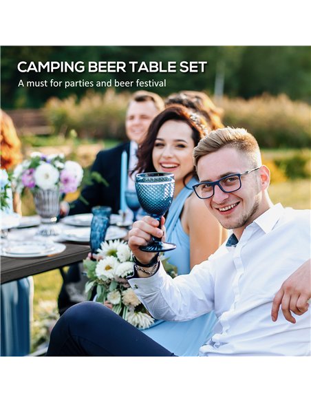 Outsunny Folding Picnic Table with 2 Benches, 3-Piece Portable Garden Furniture Set for 4, Dining Table Set with Plastic Top, St - pic 122263 | FastDaddyshop