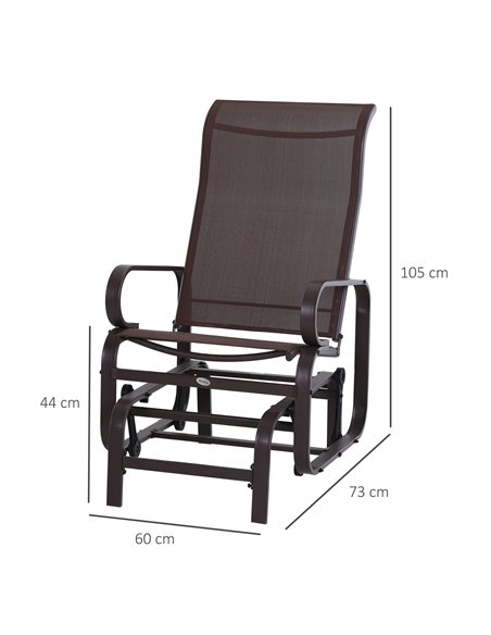 Outsunny Outdoor Gliding Rocking Chair with Sturdy Metal Frame Garden Comfortable Swing Chair for Patio, Backyard and Poolside,  - pic 12238 | FastDaddyshop