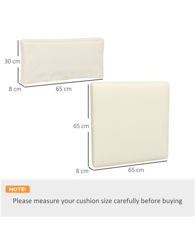 Outsunny Outdoor Replacement Seat Cushions for Rattan Furniture, 7 Seat Cushions and 7 Back Cushions for Patio Conversation Set