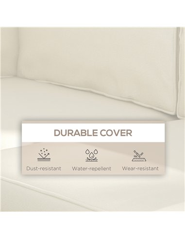 Outsunny Outdoor Replacement Seat Cushions for Rattan Furniture, 7 Seat Cushions and 7 Back Cushions for Patio Conversation Set