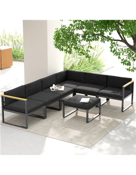 Outsunny Replacement Cushions for Rattan Furniture, 14 Piece Outdoor Seat Cushion Pad for Patio Conversation Set, 7 Seat Cushion - pic 122431 | FastDaddyshop
