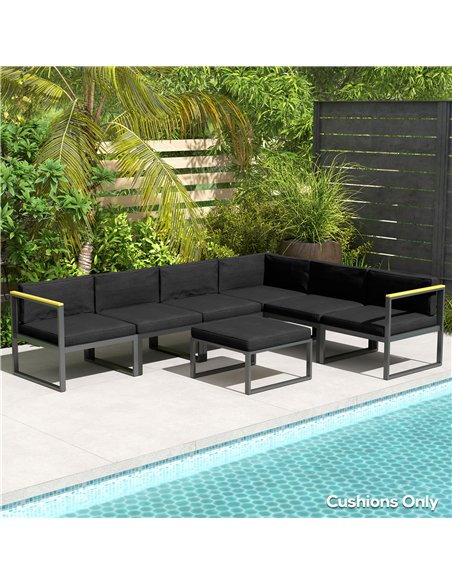 Outsunny Replacement Cushions for Rattan Furniture, 14 Piece Outdoor Seat Cushion Pad for Patio Conversation Set, 7 Seat Cushion - pic 122436 | FastDaddyshop