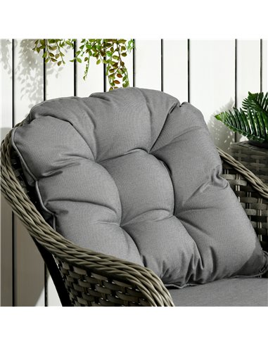 Outsunny 3 Pieces Rattan Bistro Set, Wicker Garden Bistro Set, Glass Top Balcony Table and Chairs with Cushions for Outdoor, Pat
