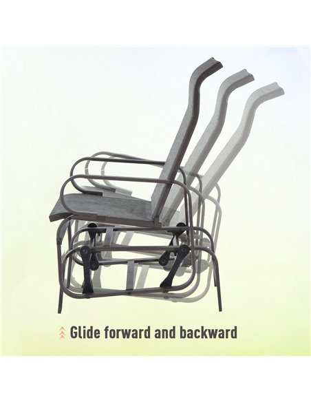 Outsunny Outdoor Gliding Rocking Chair with Sturdy Metal Frame Garden Comfortable Swing Chair for Patio, Backyard and Poolside,  - pic 12247 | FastDaddyshop