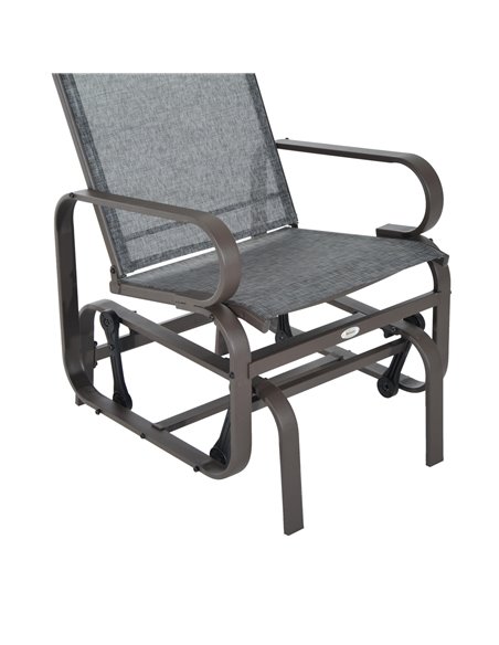Outsunny Outdoor Gliding Rocking Chair with Sturdy Metal Frame Garden Comfortable Swing Chair for Patio, Backyard and Poolside,  - pic 12252 | FastDaddyshop