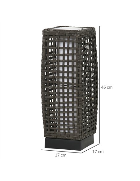 Outsunny Outdoor Rattan Solar Lantern, Brushed PE Wicker Patio Garden Lantern wtih Auto On/Off Solar Powered LED Lights for Indo - pic 122558 | FastDaddyshop