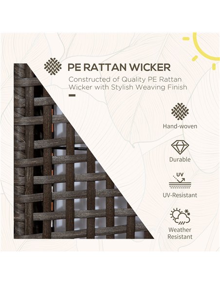 Outsunny Outdoor Rattan Solar Lantern, Brushed PE Wicker Patio Garden Lantern wtih Auto On/Off Solar Powered LED Lights for Indo - pic 122559 | FastDaddyshop