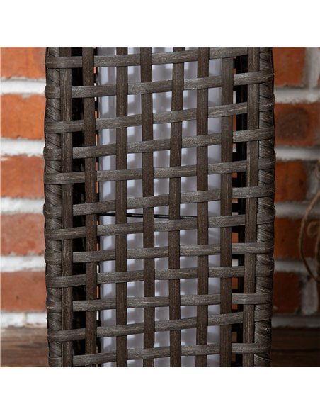 Outsunny Outdoor Rattan Solar Lantern, Brushed PE Wicker Patio Garden Lantern wtih Auto On/Off Solar Powered LED Lights for Indo - pic 122564 | FastDaddyshop