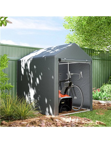Outsunny 179 x 120cm Temporary Garden Shed, with Accessories - Dark Grey - pic 122566 | FastDaddyshop