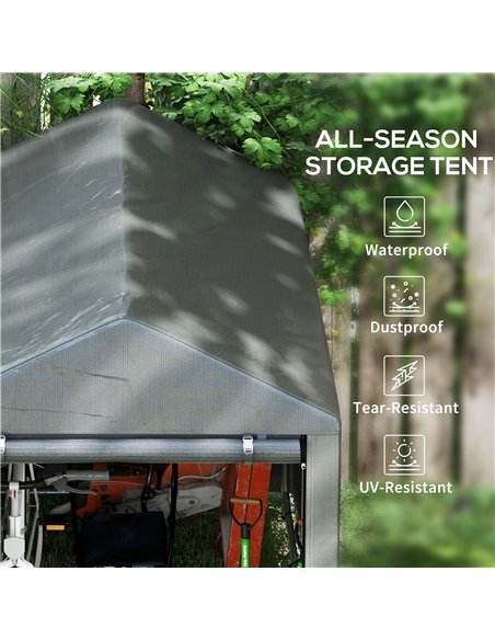 Outsunny 179 x 120cm Temporary Garden Shed, with Accessories - Dark Grey - pic 122568 | FastDaddyshop