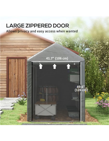 Outsunny 179 x 120cm Temporary Garden Shed, with Accessories - Dark Grey - pic 122570 | FastDaddyshop