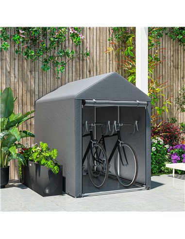 Outsunny 179 x 120cm Temporary Garden Shed, with Accessories - Dark Grey
