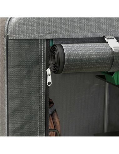 Outsunny 179 x 120cm Temporary Garden Shed, with Accessories - Dark Grey