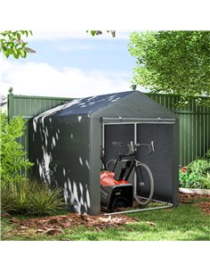 Outsunny 1.6 x 2.2m Garden Storage Shed Tent, with Accessories - Dark Grey 2