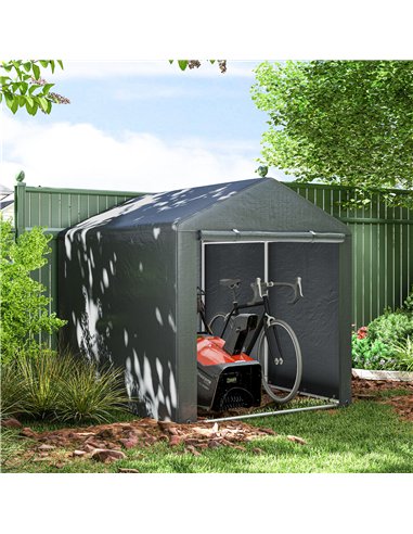 Outsunny 1.6 x 2.2m Garden Storage Shed Tent, with Accessories - Dark Grey