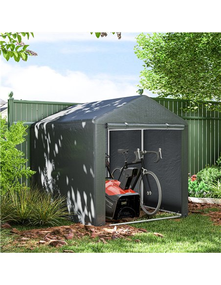 Outsunny 1.6 x 2.2m Garden Storage Shed Tent, with Accessories - Dark Grey - pic 122575 | FastDaddyshop