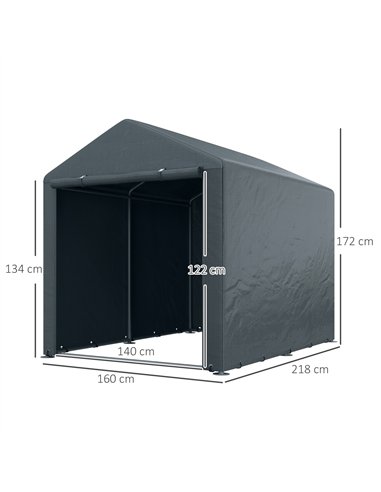 Outsunny 1.6 x 2.2m Garden Storage Shed Tent, with Accessories - Dark Grey