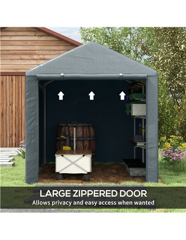 Outsunny 1.6 x 2.2m Garden Storage Shed Tent, with Accessories - Dark Grey