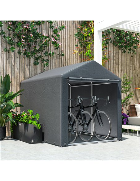 Outsunny 1.6 x 2.2m Garden Storage Shed Tent, with Accessories - Dark Grey - pic 122580 | FastDaddyshop