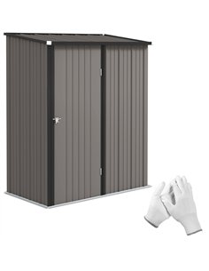 Outsunny 5.3 x 3.1ft Corrugated Steel Garden Shed - Light Grey