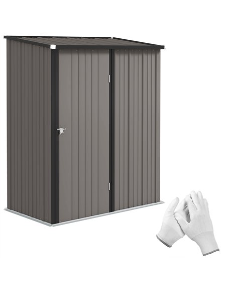Outsunny 5.3 x 3.1ft Corrugated Steel Garden Shed - Light Grey - pic 122583 | FastDaddyshop
