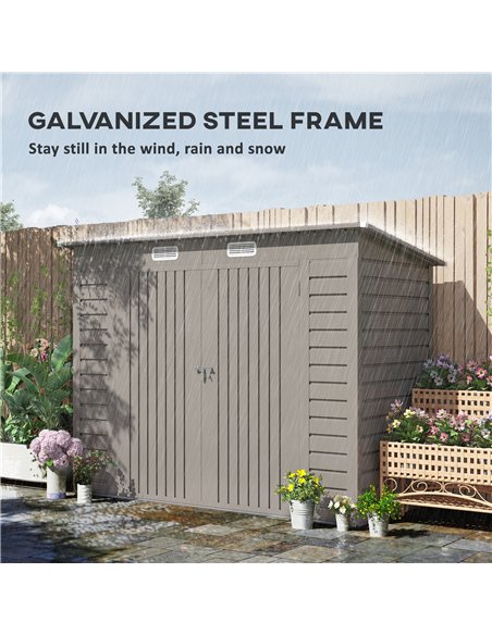 Outsunny 3.7 x 7.9ft Galvanised Steel Shed, with Latched Door and Padlock - Light Grey - pic 122604 | FastDaddyshop