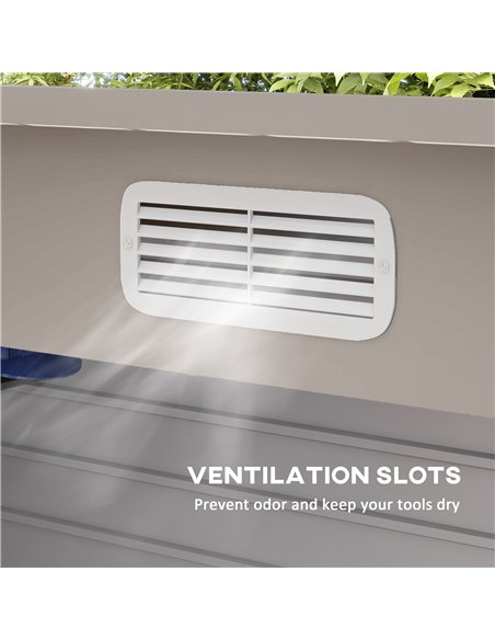Outsunny 3.7 x 7.9ft Galvanised Steel Shed, with Latched Door and Padlock - Light Grey - pic 122606 | FastDaddyshop