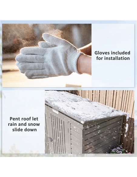 Outsunny 3.7 x 7.9ft Galvanised Steel Shed, with Latched Door and Padlock - Light Grey - pic 122607 | FastDaddyshop