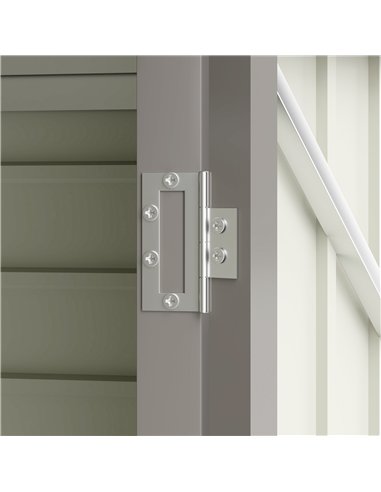 Outsunny 3.7 x 7.9ft Galvanised Steel Shed, with Latched Door and Padlock - Light Grey