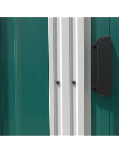 Outsunny 7 x 5ft Galvanised Metal Shed, with Sliding Door - Green