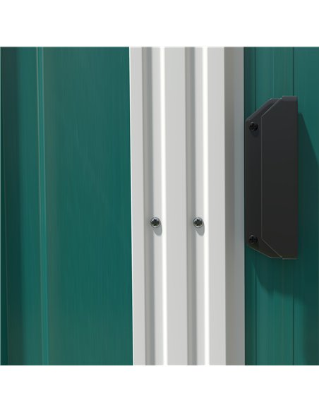 Outsunny 7 x 5ft Galvanised Metal Shed, with Sliding Door - Green - pic 122618 | FastDaddyshop