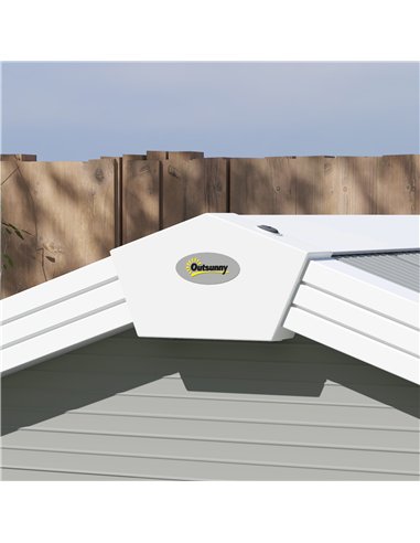 Outsunny 7.9ft x 6.2ft Aluminium Frame and Plastic Wall Shed, with Foundation - Light Grey
