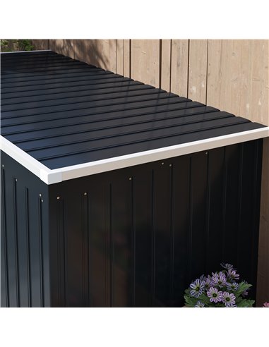 Outsunny 7 x 4ft Galvanised Steel Garden Shed, with Foundation Kit - Dark Grey