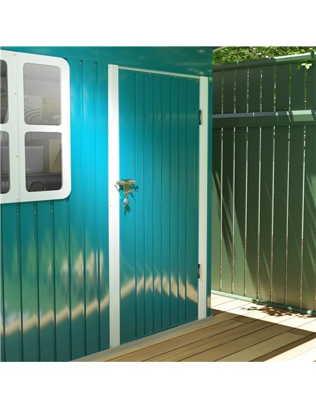 Outsunny 7 x 4ft Galvanised Steel Garden Shed, with Lock and Gloves - Green - pic 122672 | FastDaddyshop