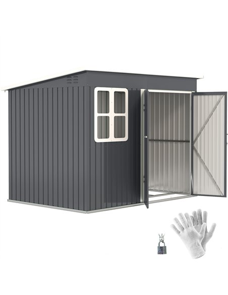 Outsunny 8.5 x 6ft Storage Shed Galvanised Steel Garden Shed, Metal Shed with Foundation Kit, Window, Lockable Wide Doors and Ai - pic 122673 | FastDaddyshop