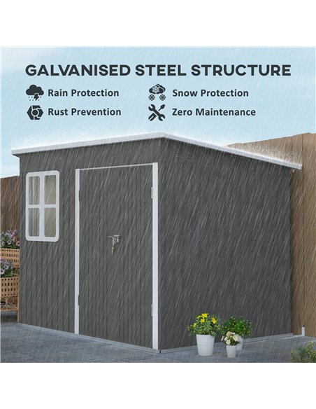 Outsunny 8.5 x 6ft Storage Shed Galvanised Steel Garden Shed, Metal Shed with Foundation Kit, Window, Lockable Wide Doors and Ai - pic 122676 | FastDaddyshop