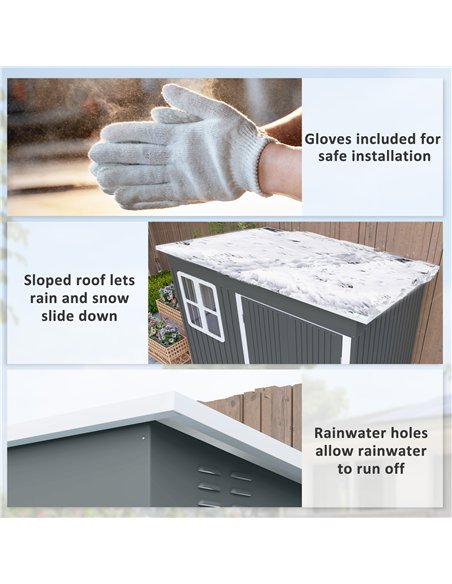 Outsunny 8.5 x 6ft Storage Shed Galvanised Steel Garden Shed, Metal Shed with Foundation Kit, Window, Lockable Wide Doors and Ai - pic 122680 | FastDaddyshop