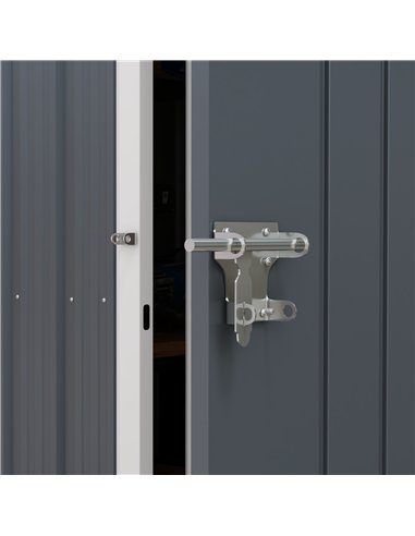 Outsunny 7 x 6ft Galvanised Garden Shed, with Latch - Dark Grey